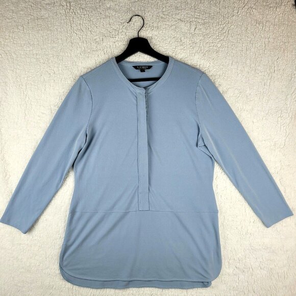 Lauren Ralph Lauren Large Womens Light Blue Button Up Long Sleeve Shirt - Picture 1 of 9